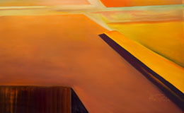 calming abstract painting – old orange – unusual desert art