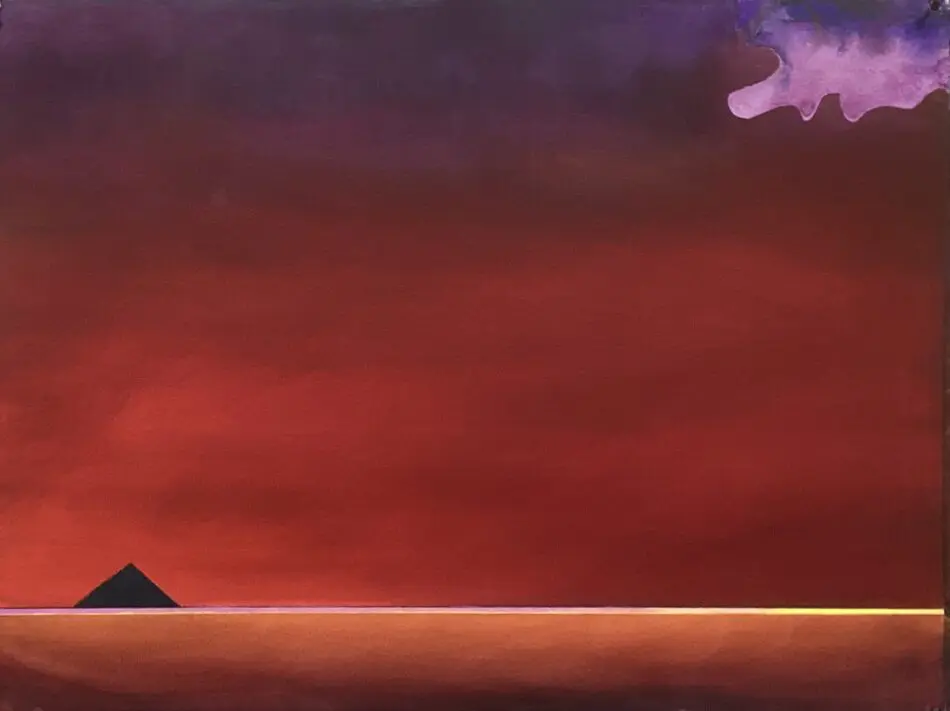 original abstract paintings - geometric surreal painting- look up!