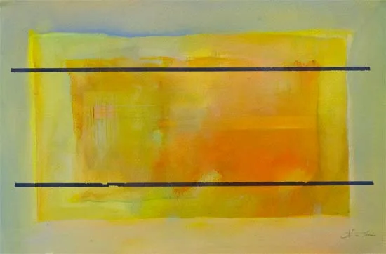 two black lines across a field of intense colour 