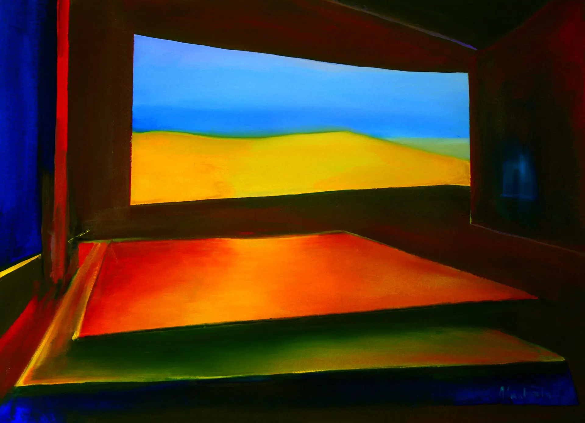 Abstract unusual painting - desert without