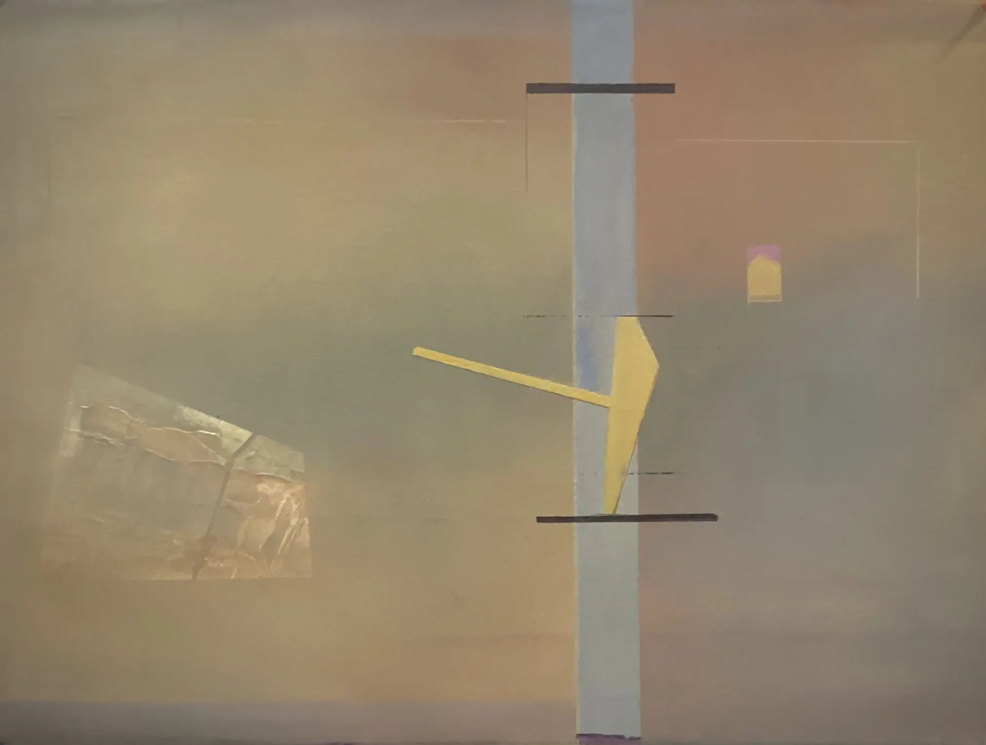 Beautiful artwork-Original Abstract Painting - minimal geometric shapes create Gentle Strength.