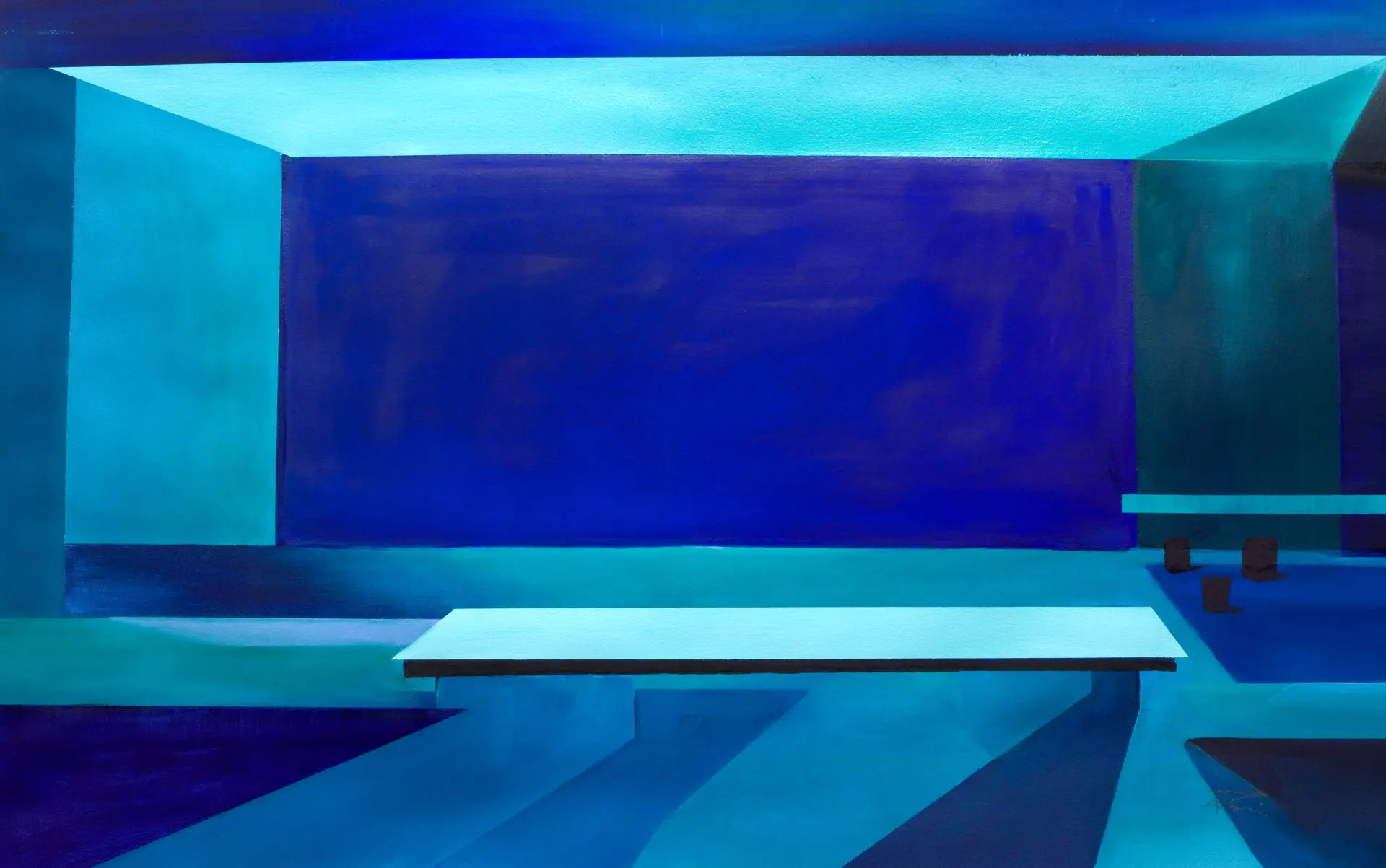 Blue rectangular painting