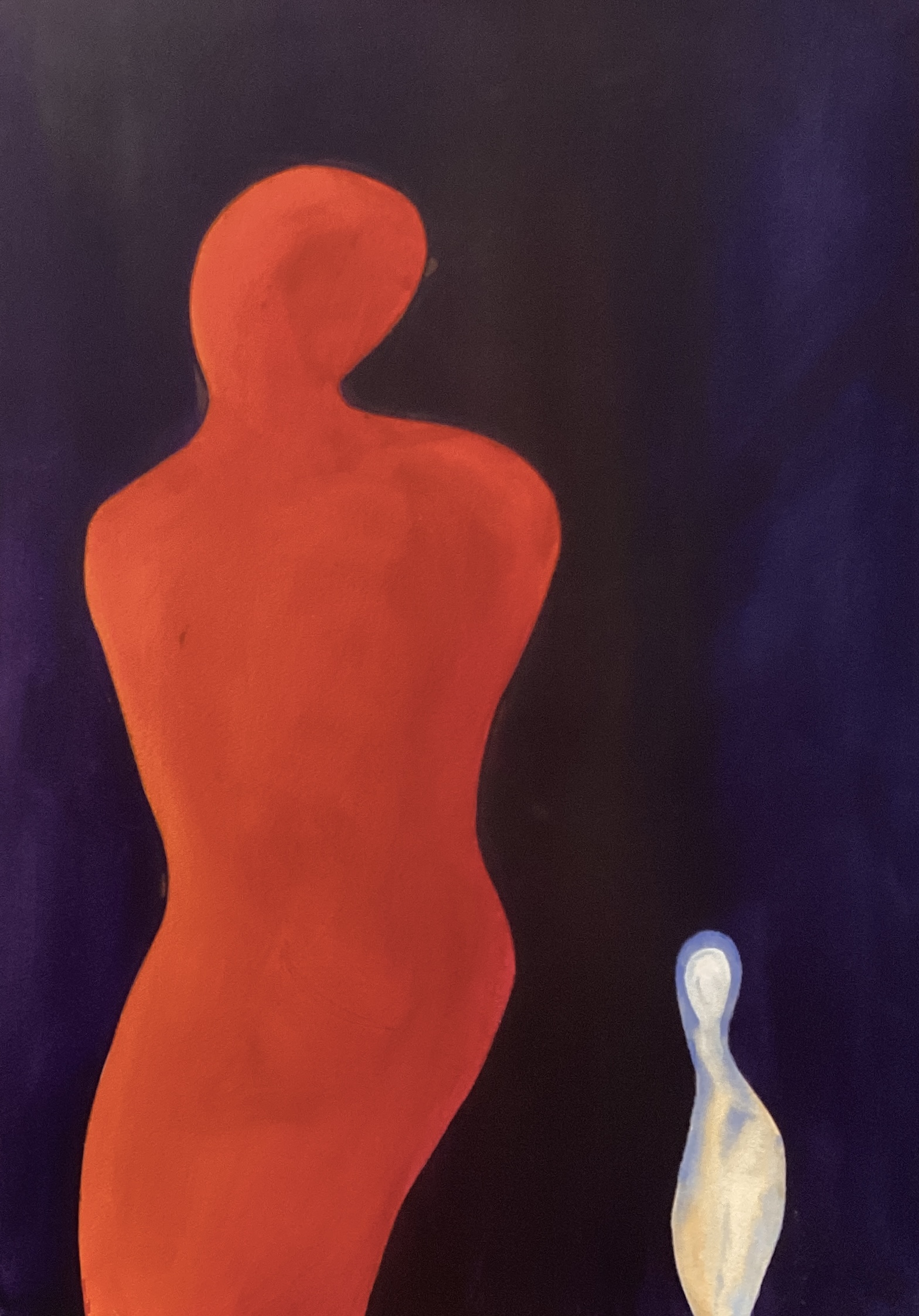 one large and one small abstract figure capturing the feeling of being ignored